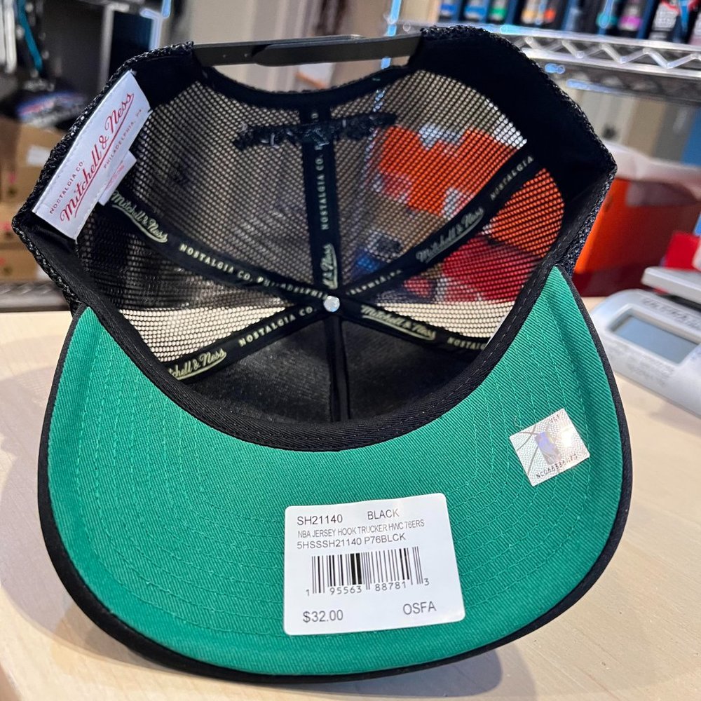 Mitchell & Ness Philadelphia 76ers Sixers NBA Cap Jersey Hook Trucker Hat - Picture 5 of 10